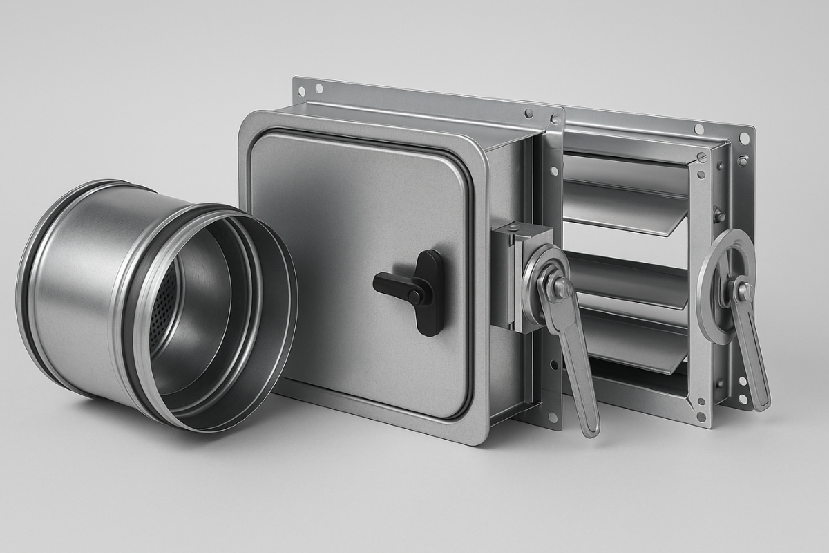 Inline HVAC accessories Saudi - dampers, attenuators, access doors